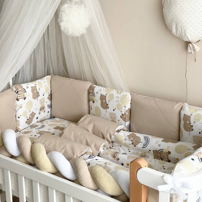Set lenjerie Patut Bebe Copii 7 piese Ursulet de plus (8)